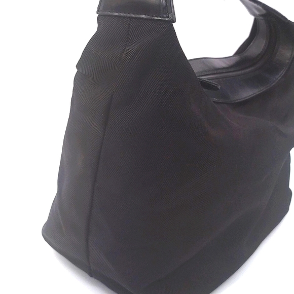 Vintage GUCCI Bamboo Shoulder Bag Canvas & Enamel Leather Authentic T18495 - Picture 8 of 11